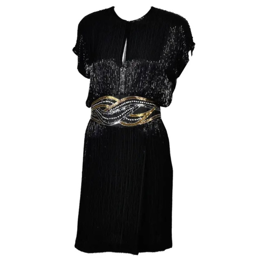 Vintage 1980’s Bob Mackie Boutique Fully Beaded Cocktail Dress Size 8